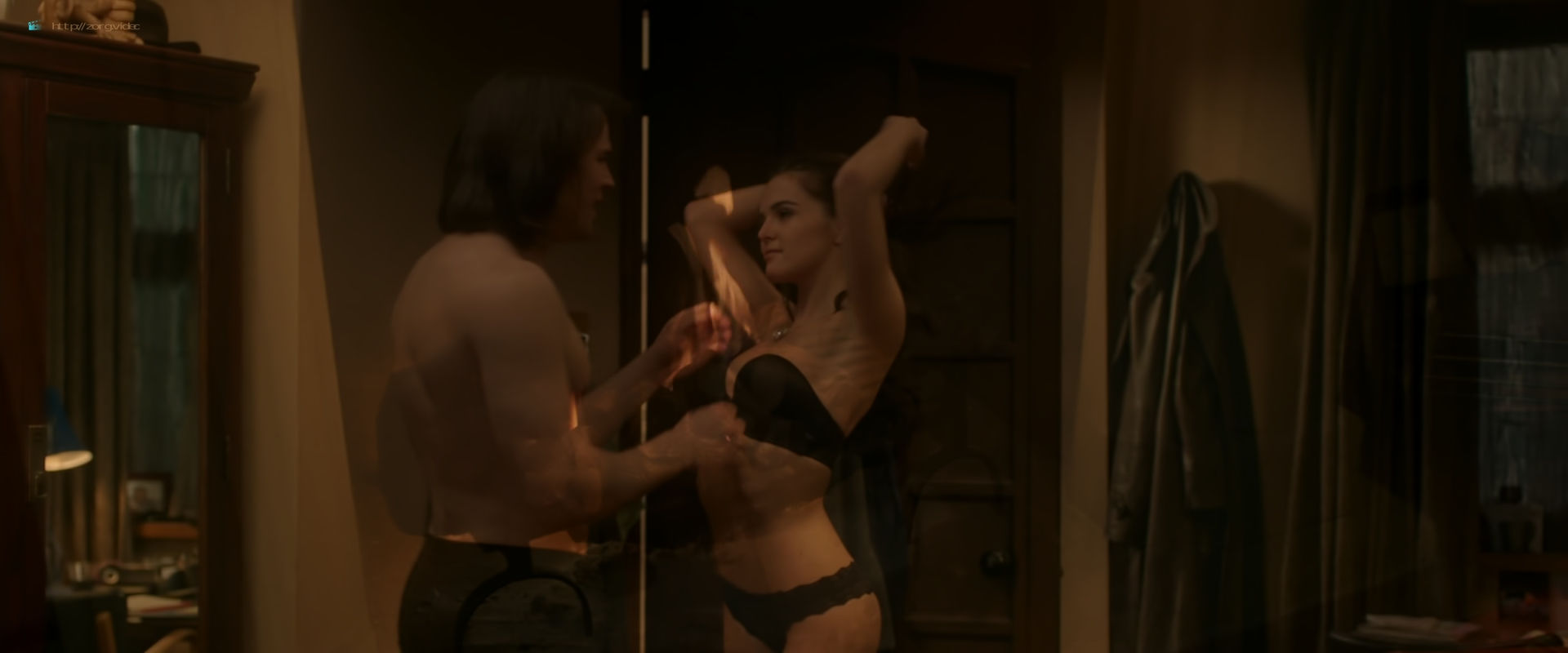 Zoey Deutch hot and sexy in black lingerie and some mild sex in – Vampire  Academy (2014) HD 1080p BluRay